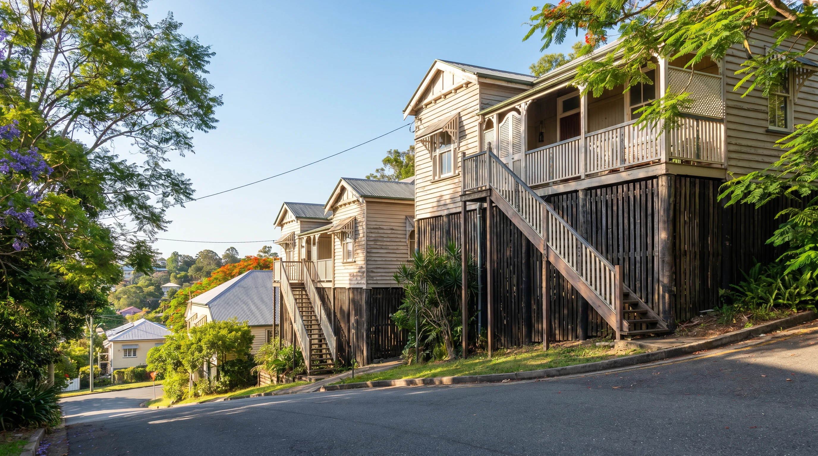 A Red Hill street showing the local housing and access a removalist plans around